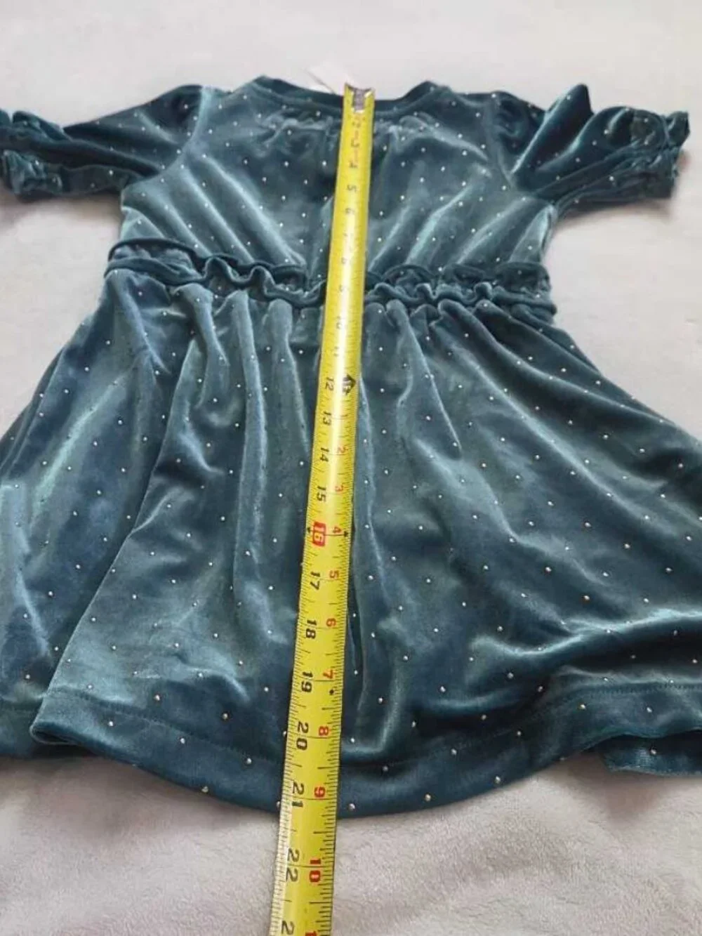 New girl's 4 J.Crew Crewcuts studded green velvet Christmas holiday party dress
